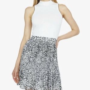 Ted Baker Dress Size 2 Yondia Pleat & Release Mockable Dress White